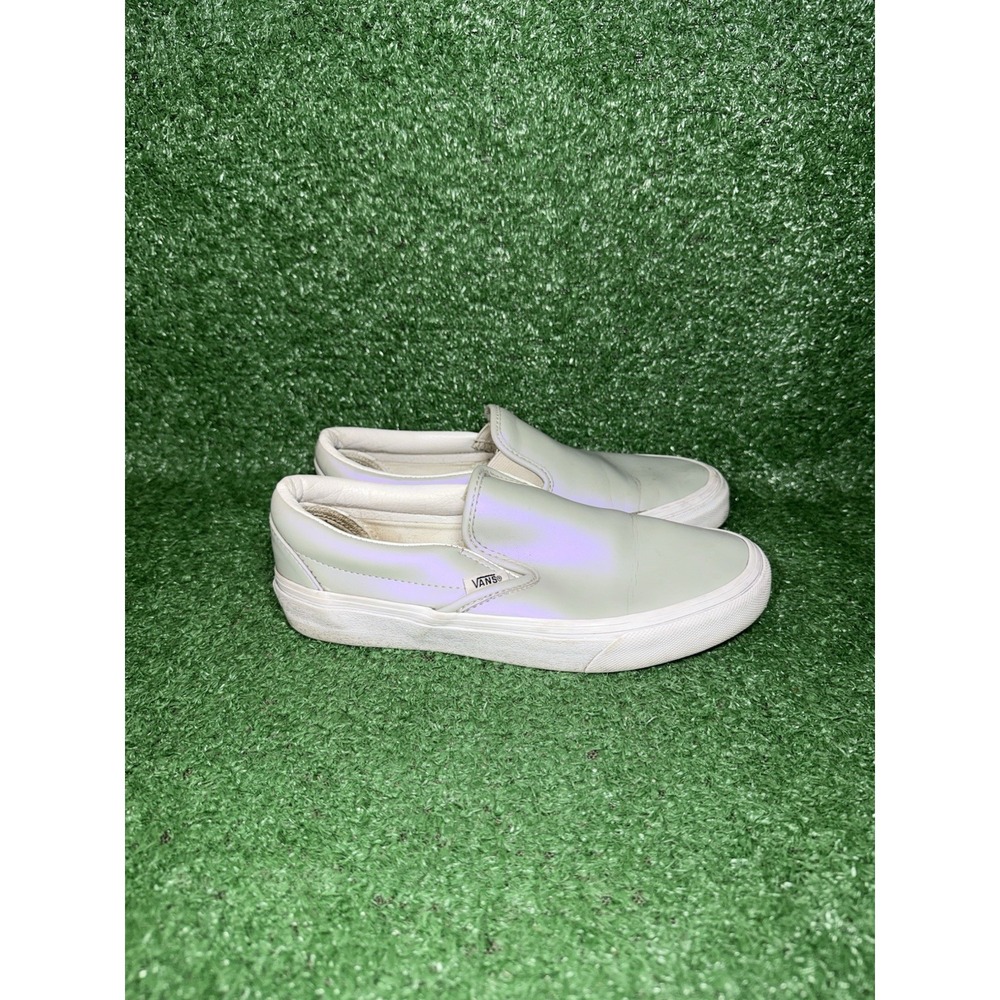 Vans Women Size 6.5 Classic Slip On Holographic‎ Multicolor Skate Shoes Sneakers
